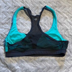 Lululemon top‎ women’s size 4 black green pre-owned condition